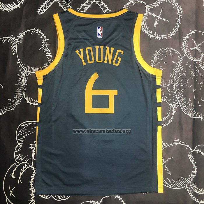 Camiseta Golden State Warriors Nick Young NO 6 Ciudad 2018-19 Azul